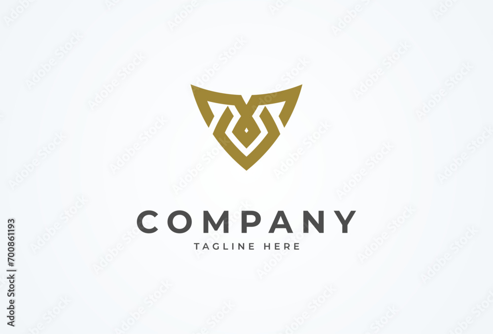 Initial MV or VM Logo, monogram logo design combination of letters M and V, Flat Vector Logo Design Template Element, vector illustration