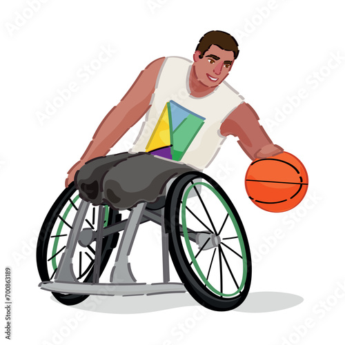Male basketball player with...
