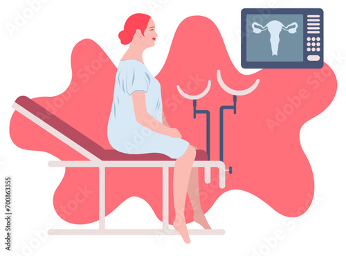 Female patient in gynecologist's office