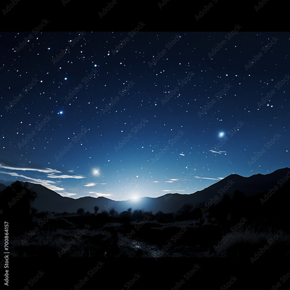 nighttime sky centered on gemeni and orion with meteors. AI generative nighttime sky centered on gemeni and orion with meteors. AI generative