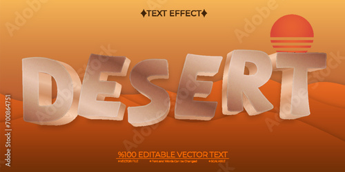 Cartoon West Desert Editable Vector 3D Text Effect