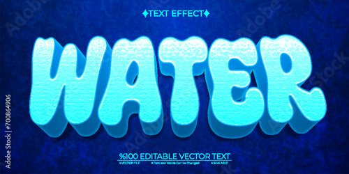 Cartoon Blue Water Editable Vector 3D Text Effect
