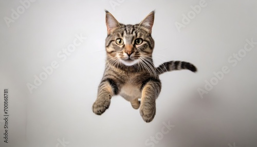 A jumping cat at the background. © hugo