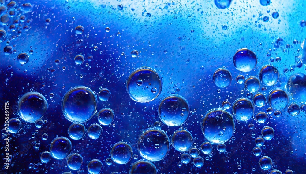 The close up of blue water droplets.