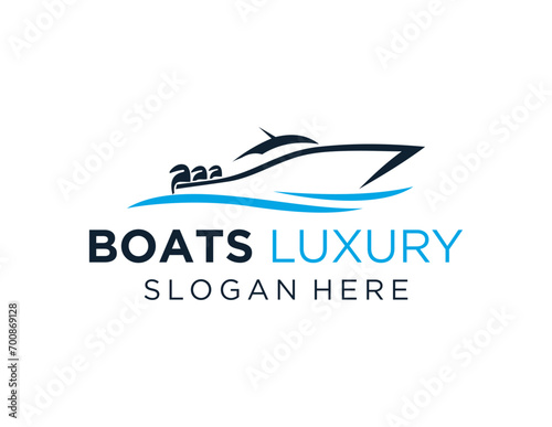 The logo design is about Boat and was created using the Corel Draw 2018 application with a white background.