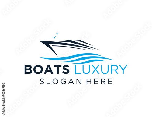 The logo design is about Boat and was created using the Corel Draw 2018 application with a white background.