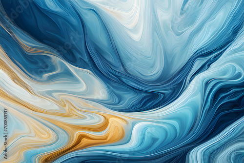 Ethereal marble abstract artwork, the abstract beauty of modern design in nature's simple background with blue and golden waves, modern and creative design HD wallpaper 