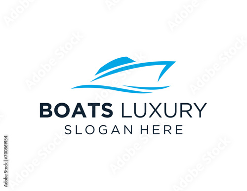 The logo design is about Boat and was created using the Corel Draw 2018 application with a white background.