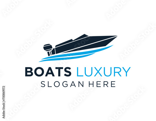 The logo design is about Boat and was created using the Corel Draw 2018 application with a white background.