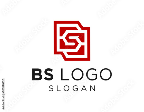The logo design is about Letter BS and was created using the Corel Draw 2018 application with a white background.