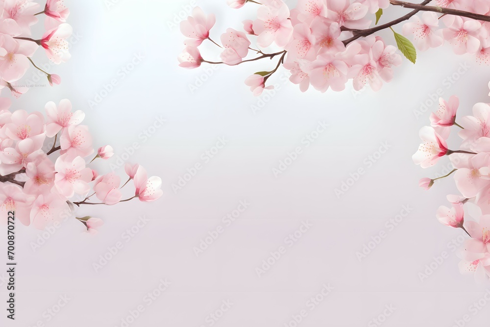 Cherry Blossom Edges on Soft Textured Background