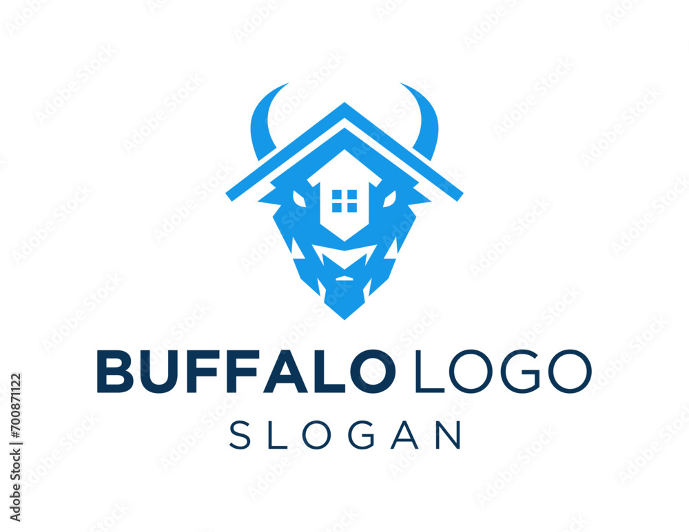 The logo design is about Buffalo and was created using the Corel Draw 2018 application with a white background.