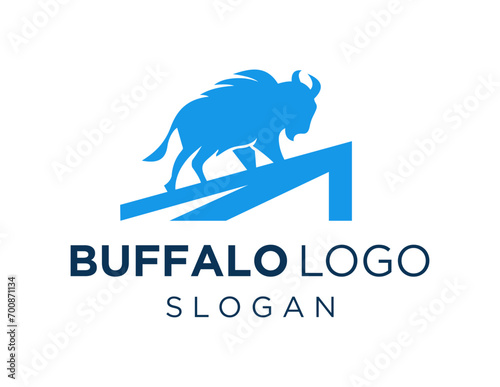 The logo design is about Buffalo and was created using the Corel Draw 2018 application with a white background. photo