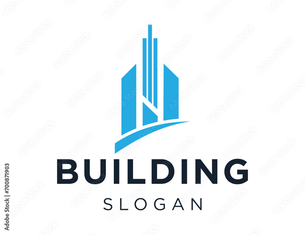 The logo design is about Building and was created using the Corel Draw 2018 application with a white background.