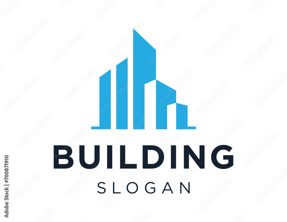 The logo design is about Building and was created using the Corel Draw 2018 application with a white background.