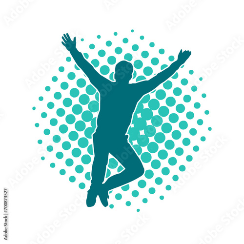 Silhouette of a man in dancing pose. Silhouette of a male dancer in performing pose.