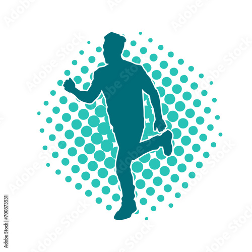Silhouette of a man in dancing pose. Silhouette of a male dancer in performing pose.
