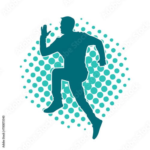 Silhouette of a man in dancing pose. Silhouette of a male dancer in performing pose.