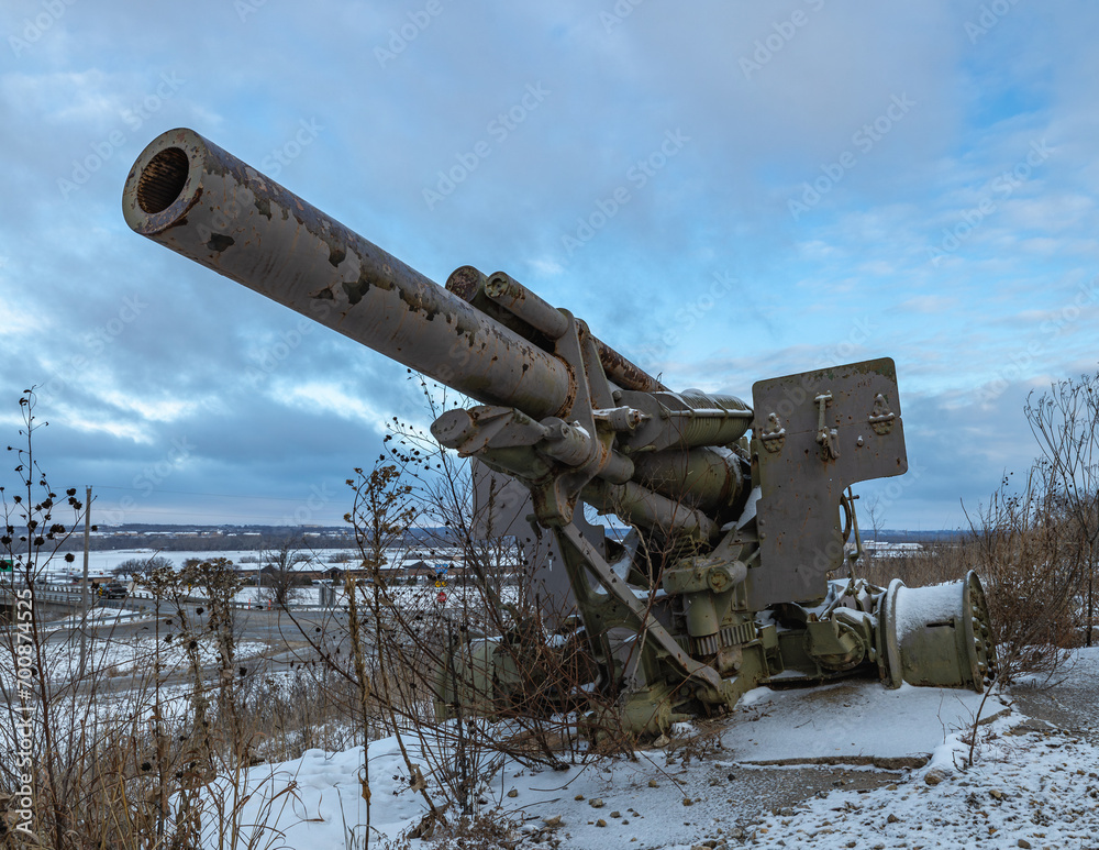 old military artillery piece on display outdoors old military artillery piece on display outdoors