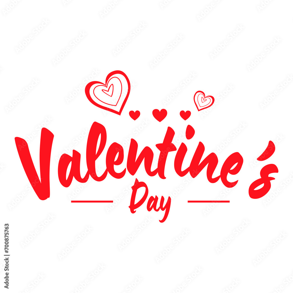 Lettering typography of Happy Valentines Day text banner. Ready to apply to your design. Vector illustration.