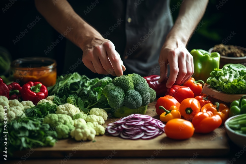 A close up of hands preparing a well balanced meal with anti inflammatory foods, crucial for managing Stills Disease A close up of hands preparing a well balanced meal with anti inflammatory foods, crucial for managing Stills Disease