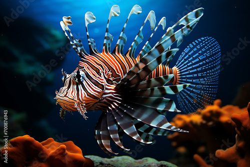 coral reef and fishes in the sea