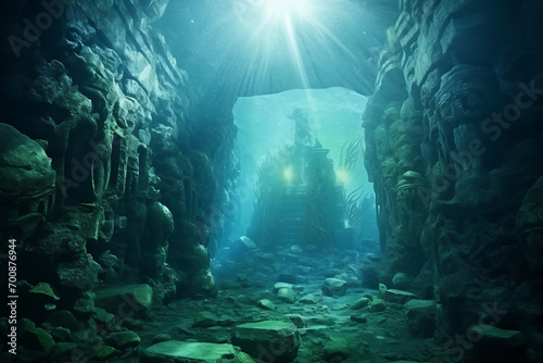 coral reef and fishes in the sea