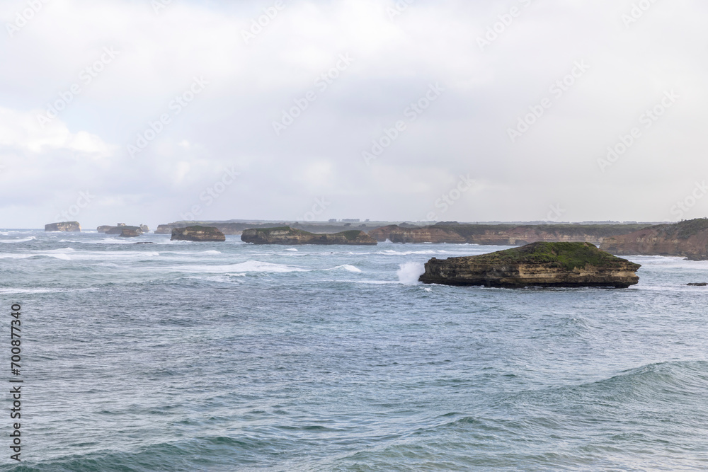 Photograph of the Bay of Martyrs near the town of Peterborough along the rugged coastline of the Great Ocean Road in Victoria in Australia