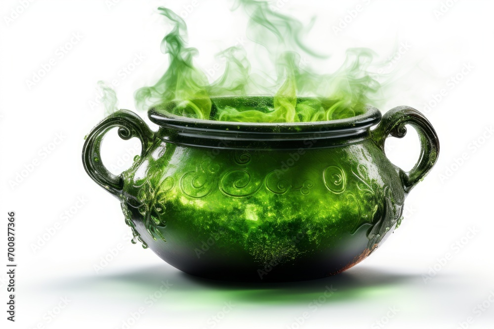 Vibrant green pot filled with a refreshing and vibrant green liquid Vibrant green pot filled with a refreshing and vibrant green liquid