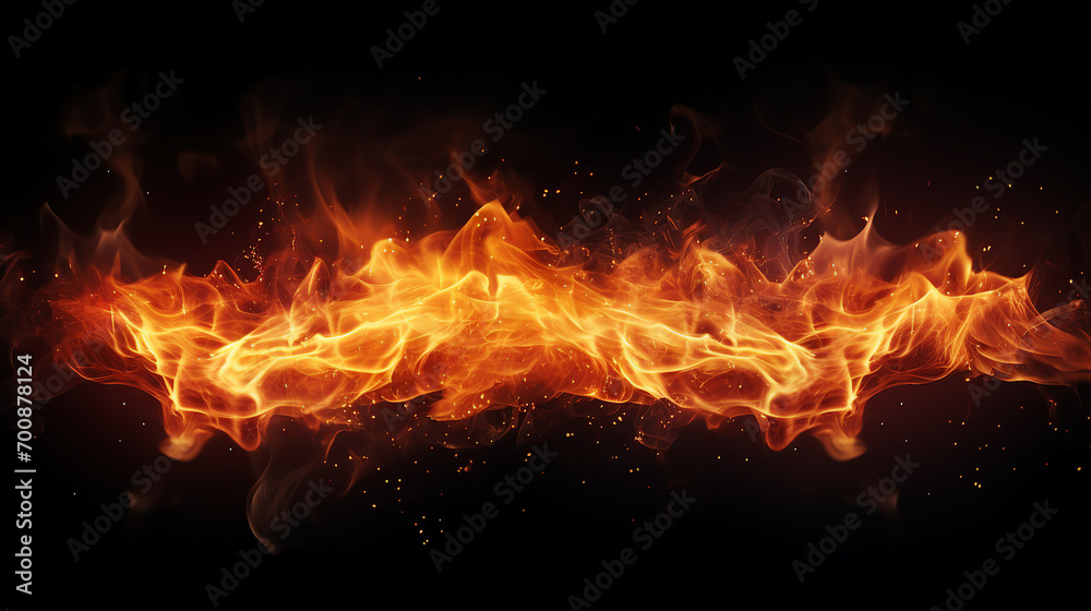 Fiery Abstract Background with Burning Flame, Glowing Sparks, and Dynamic Energy - Modern Illustration for Creative Designs