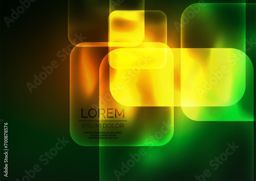 Trendy Square Blurred Color Abstract Background. Glowing lights. Vector Illustration For Wallpaper, Banner, Background, Card, Book Illustration, landing page