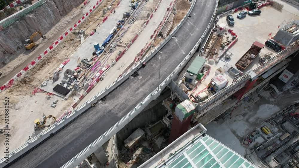 Drone Aerial Skyview in Tseung Kwan O Lam Tin Tunnel Interchange ...