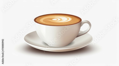 Coffee cup isolated, white coffee cup with black coffee, drinks vector illustration