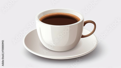 Coffee cup isolated, white coffee cup with black coffee, drinks vector illustration