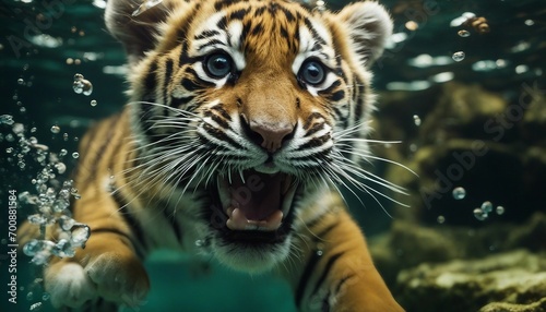 Close up of a tiger in the river