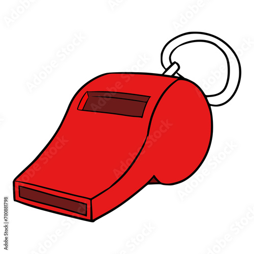 red whistle colored illustration hand drawn vector