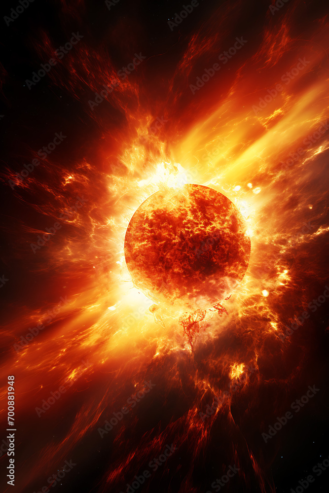 Fototapeta premium Space theme photo creative, sci-fi wallpaper (AI Generated Image)