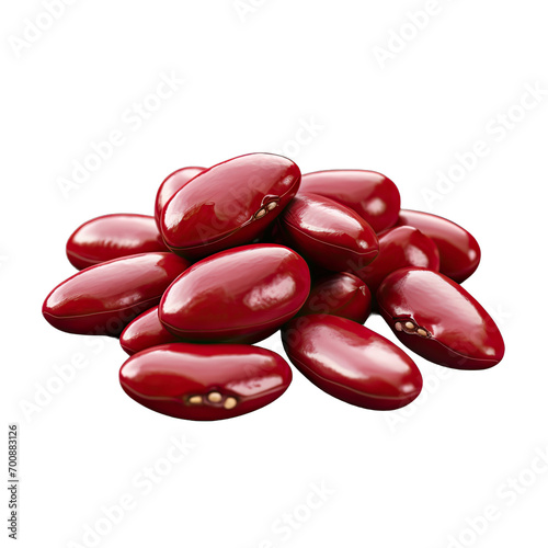 Red beans isolated on transparent background