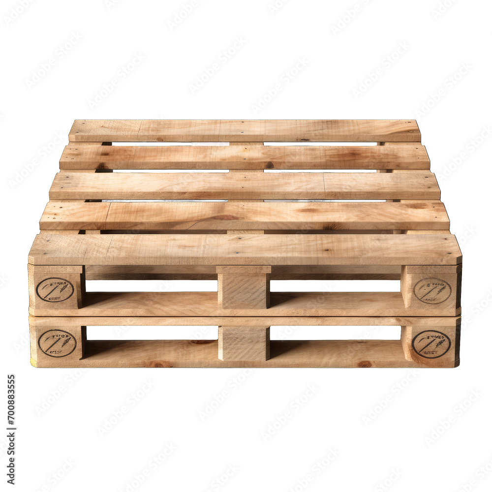 Wooden pallet isolated on transparent background