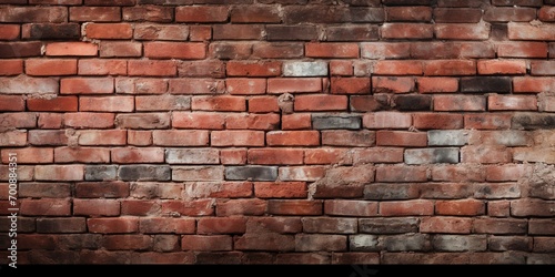 Old red brick wall background . Old view wall