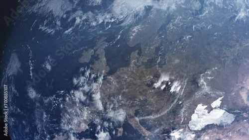 Earth from space, focusing on UK. 3D Globe, Planet