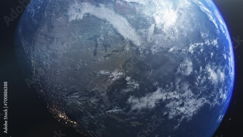Earth from space, USA. 3D Globe, Planet