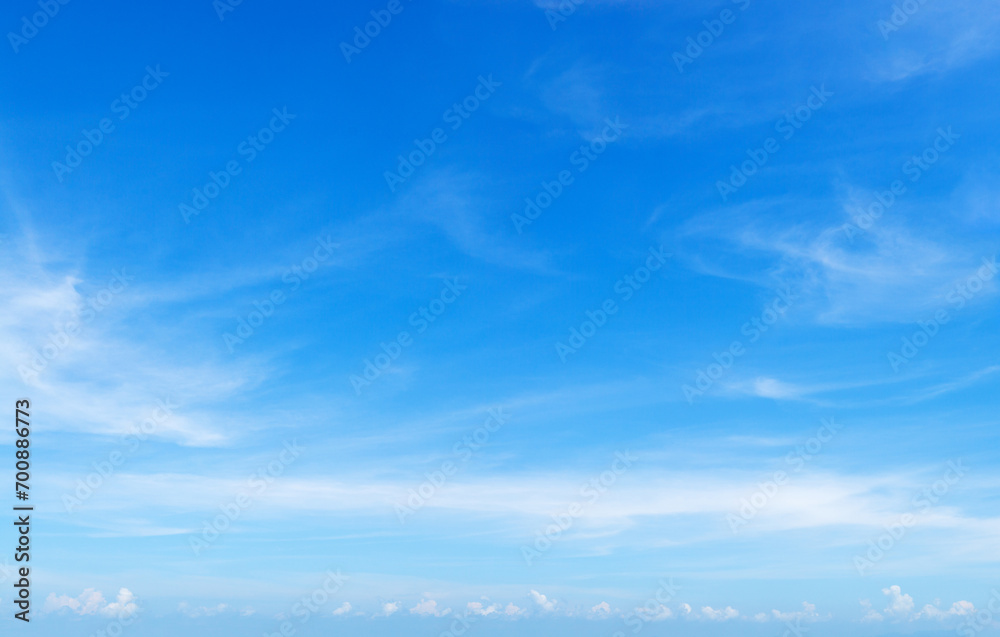 White сirrus clouds clear blue sky background, cirrostratus cloud, fluffy wispy clouds, cloudy skies texture, cloudscape backdrop, sunny heaven, cloudiness weather, overcast, ozone layer, copy space