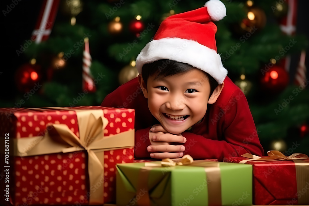 child with christmas presents (Created with Artificial intelligence) child with christmas presents (Created with Artificial intelligence)
