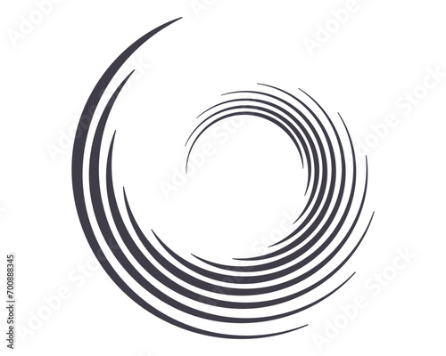 Abstract line circle icon symbol. Vector circular scribble doodle round circles photo