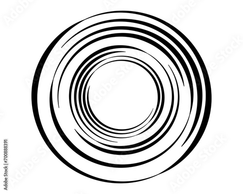 Abstract line circle icon symbol. Vector circular scribble doodle round circles