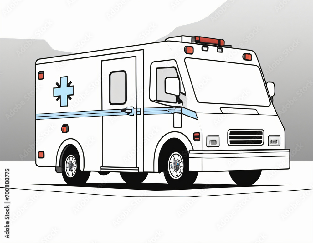ambulance car. ambulance coloring page 