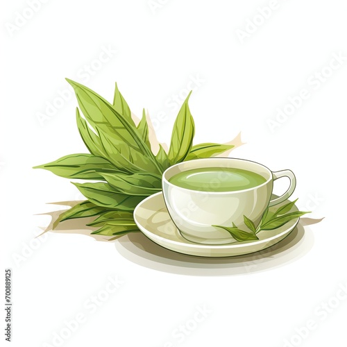 tea, vector illustration 1 eve favoiano, in the style of lifelike renderings, simple white background without shadow