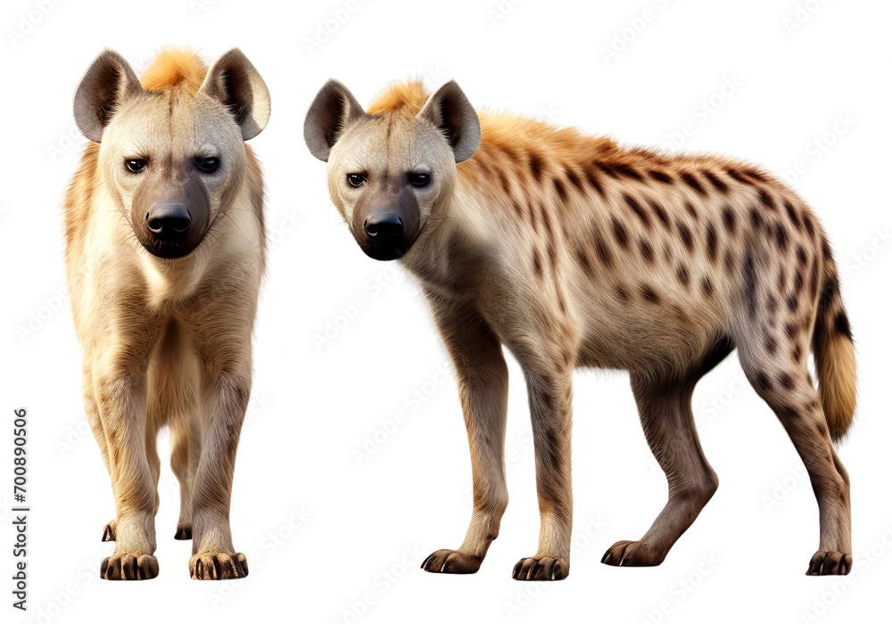 Group of Hyaeninae multi pose, isolated on transparent or white background Group of Hyaeninae multi pose, isolated on transparent or white background