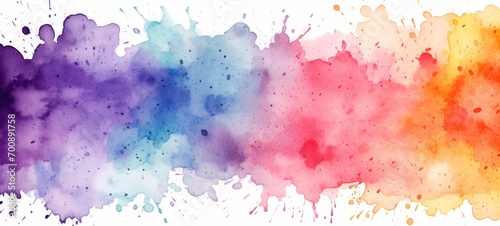 Colorful paint splashes on a white background colorful painting illustration made of watercolor splashes  isolated on white background.